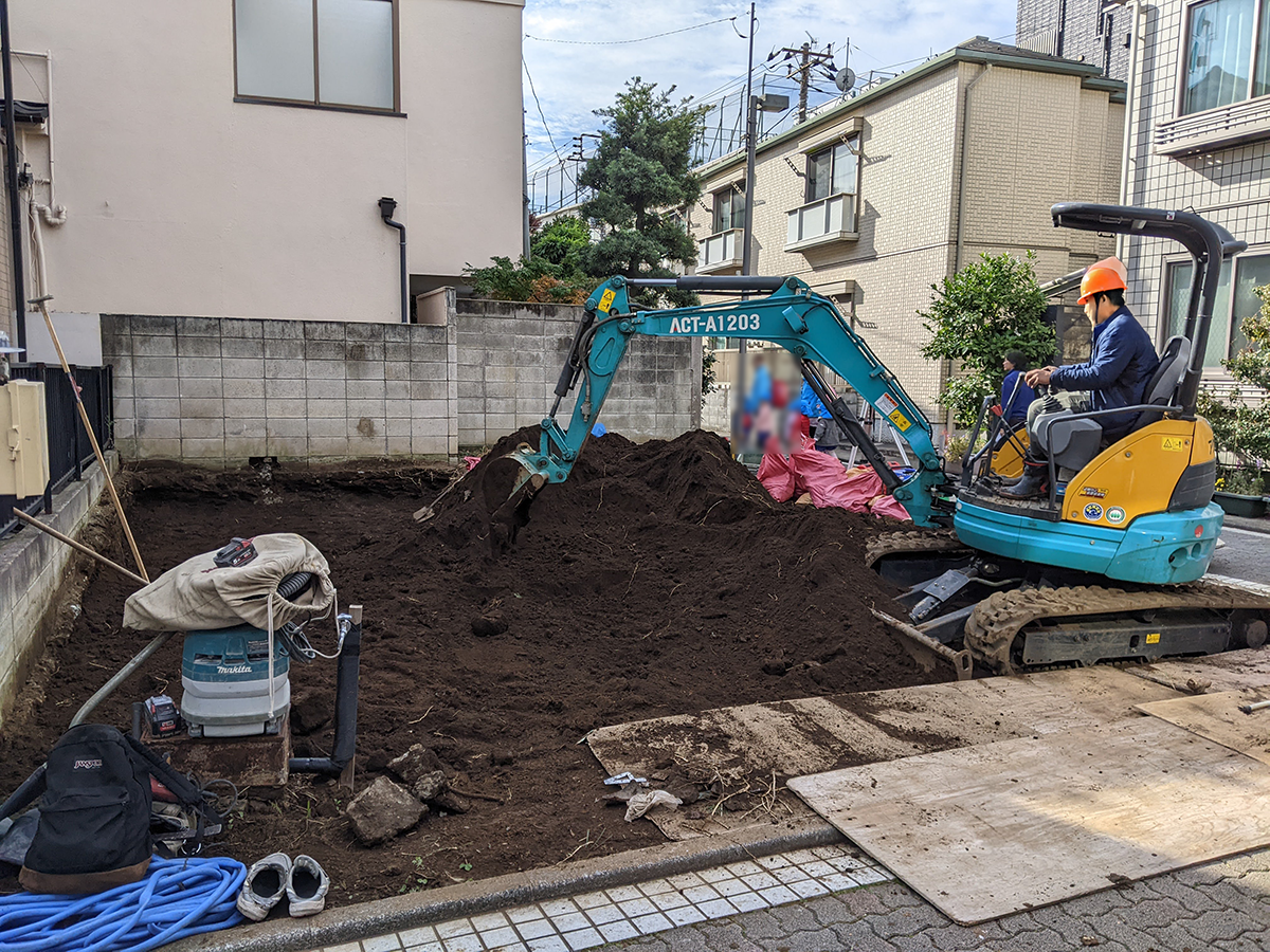 コトブキホームビルダー目黒区A邸土工事