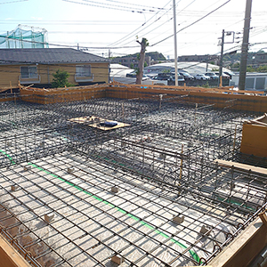 横浜市青葉区O邸　ベタ基礎配筋工事完了しました