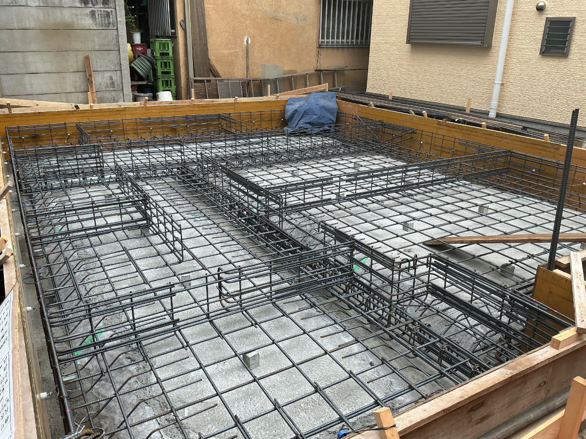 コトブキホームビルダー品川区M邸基礎工事　ベタ基礎配筋